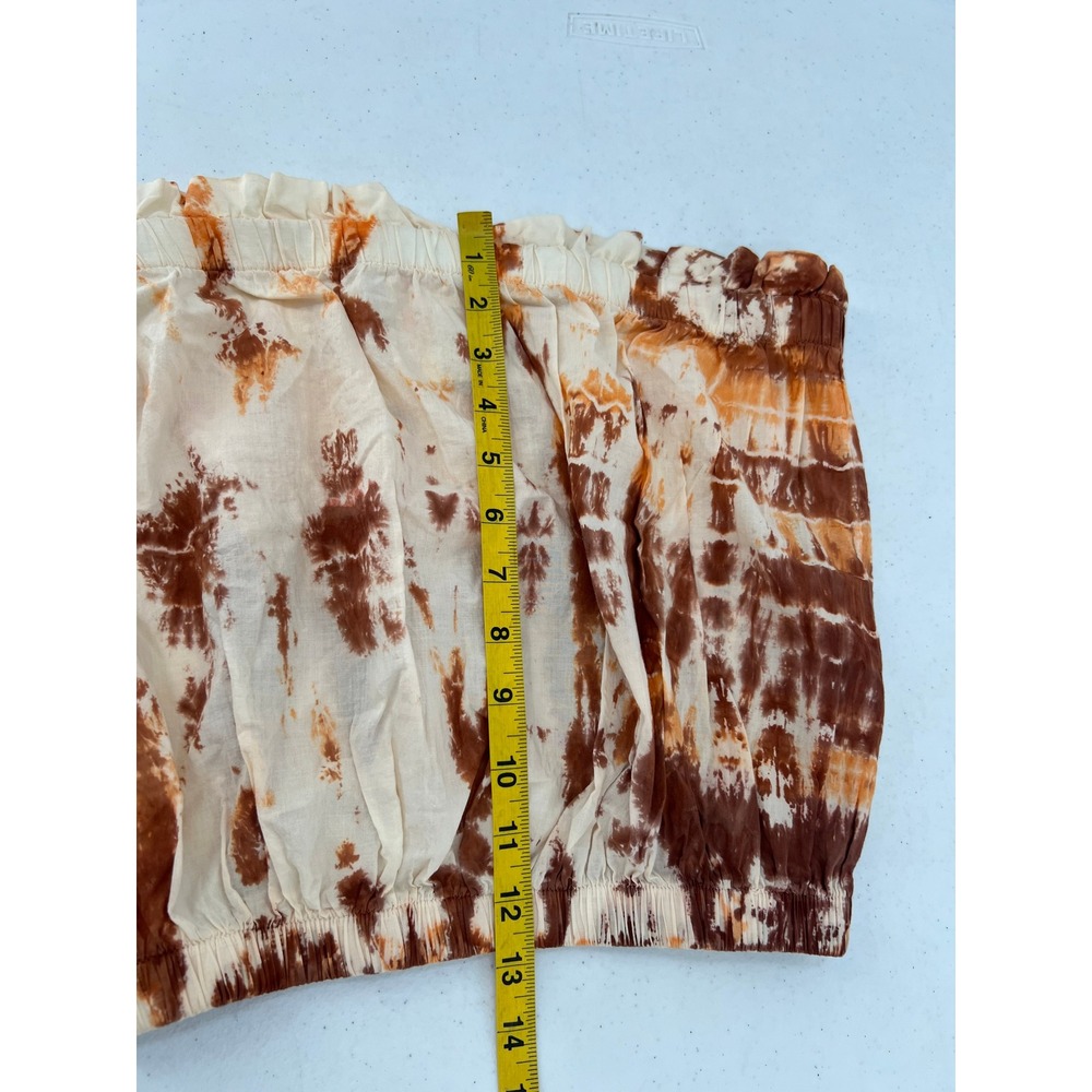 Stark X Brown Orange Tie Dye Strapless Tube Top Small S Boho Festival Coastal - Picture 4 of 10
